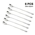 thumbnail image 5 of 6-Piece 10.2 inches (26 cm) Long Handle Iced Tea Spoons, Durable Stainless Steel Coffee Spoons and Dessert Spoons, Teaspoons for Drinks, Long Tea Spoons for Milkshakes, Beer Floats(Silver,10.2x1.2"), 5 of 5