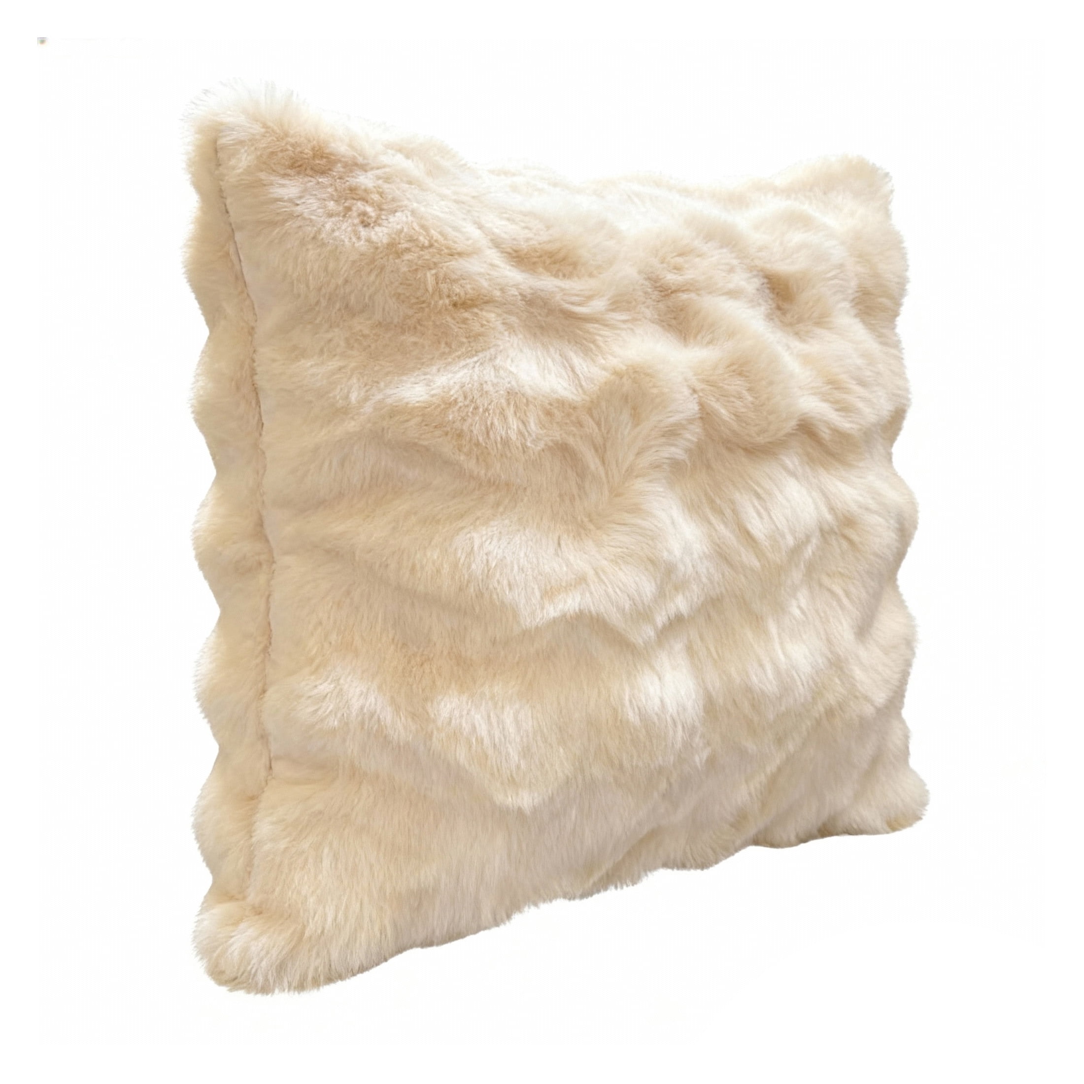 cisilov 18x18 Inch White Faux Fur Throw Pillow for Couch Bed Living Room Home Decor
