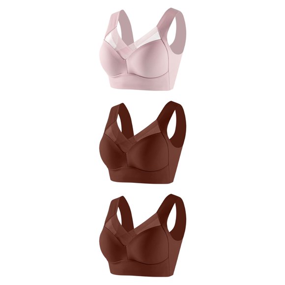 Twfbrm Bras for Women 3PC Women Without Underwear Thin Lace Solid Color Push-up Adjustment Bra Soft Breathable Bra