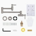 thumbnail image 5 of WOWOW Pot Filler Faucet, Brass Wall Mount Kitchen Faucet Brushed Nickel Folding Stretchable with Double Joint Swing Arm Single Hole 2 Handles for Kitchen, Stove Faucet, 5 of 5
