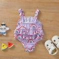 thumbnail image 5 of IROINNID Toddler Baby One-piece Sling Swimsuit Swimwear Summer Sleeveless Soild Printed Bathing Suit, 5 of 7