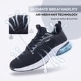 thumbnail image 3 of REABO Men's Slip-on Breathable Air Cushion Running Shoes, Blackwhite, Size 10, 3 of 9