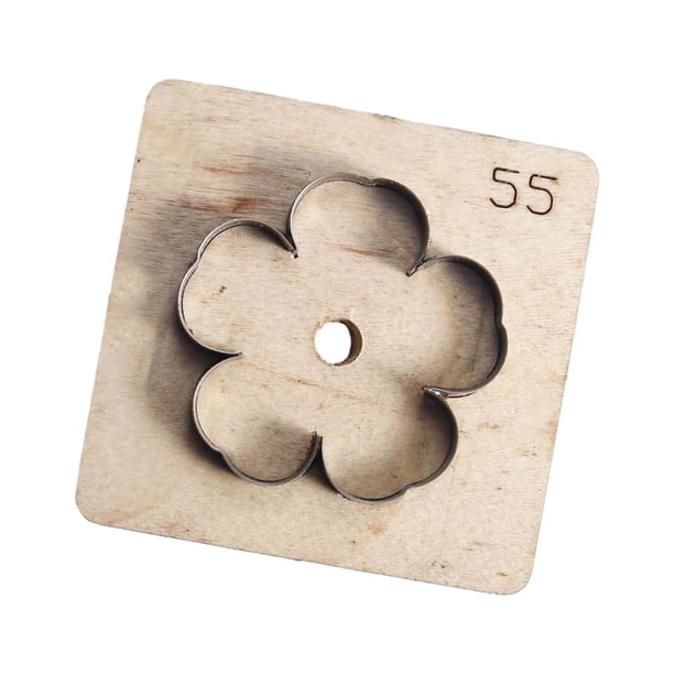 Troquel de corte de cuero con forma de flor, plantilla de madera para hacer manualidades portátiles para colgar 55mm