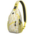 thumbnail image 1 of Golden Pineapple Pattern Anti-Theft Sling Shoulder Bag, Multipurpose Lightweight Hiking Sling Pack for Travel and Outdoor Adventures, Fashionable and Practical Design, 1 of 6