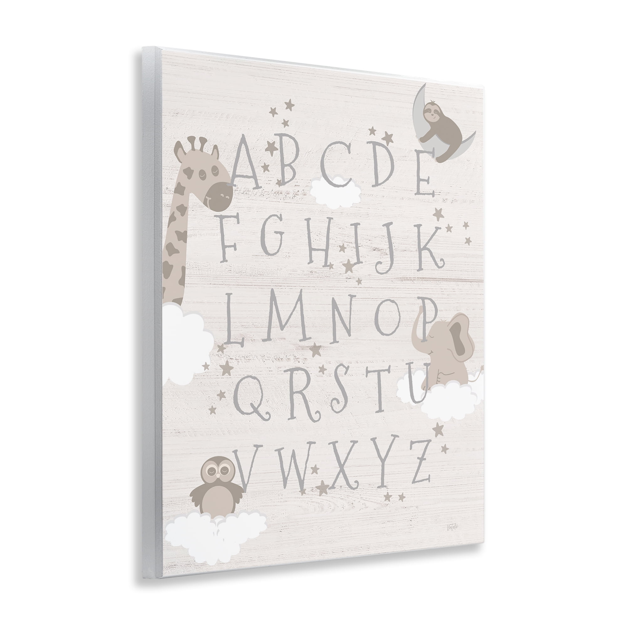 Stupell Industries Neutral Beige Alphabet Animals & Insects Painting Unframed Art Print Wall Art, 11 x 14