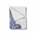 thumbnail image 2 of Hamsa Soft Flannel Fleece Throw Blanket, Culture Motifs with Paisleys Flourishing Lotus and Old Sign, Cozy Plush for Indoor and Outdoor Use, 60" x 80", Dark Blue Violet Blue, by Ambesonne, 2 of 6
