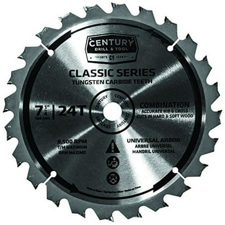 UPC: 0081838092078 | Century Drill & Tool 9207 Circular Saw Blade – 7.25 in. x 24T Fast Combo