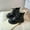 Black, variant on Girls Ankle Boots Cute Round Toe Lace Up Zipper Chunky Sole Boots Spring Casual Outdoor Waterproof Short Booties,2-11Y