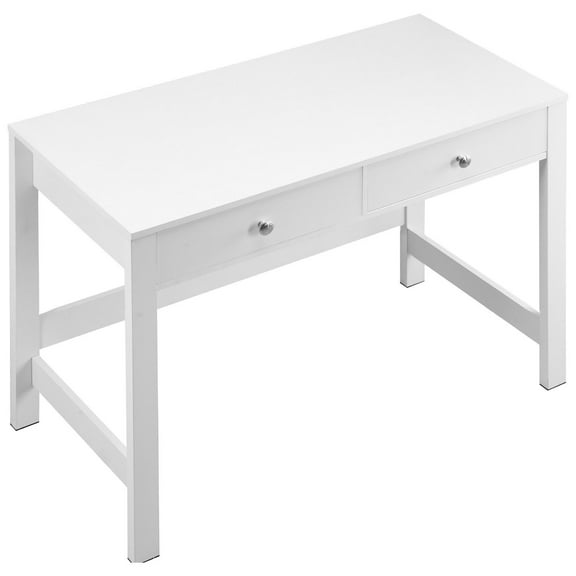 Small Desk with Drawers for Kids, Modern White MDF Study Table for Bedroom, Office, or Home, Rectangle Writing, Drawing, and Reading Desk with Storage, Compact and Durable Furniture for Children