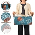 thumbnail image 5 of Collapsible Storage Bins Fabric Shelf Baskets with Handles 16.9"x11.4"x7.7" Closet Organizer Basketball and Baskets, 5 of 8
