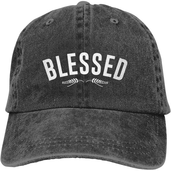 Blessed,Christian,Faith,Cool Christian,Jesus Gifts Hats Cowboy Hat Classic Cotton Hat Men Women Baseball Cap Dad Hat