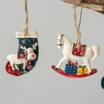 thumbnail image 2 of Décorations de Noël Rétro Poney Bas de Noël Ornements Pendentif Arbre 1 Pce-Rouge, 2 of 5