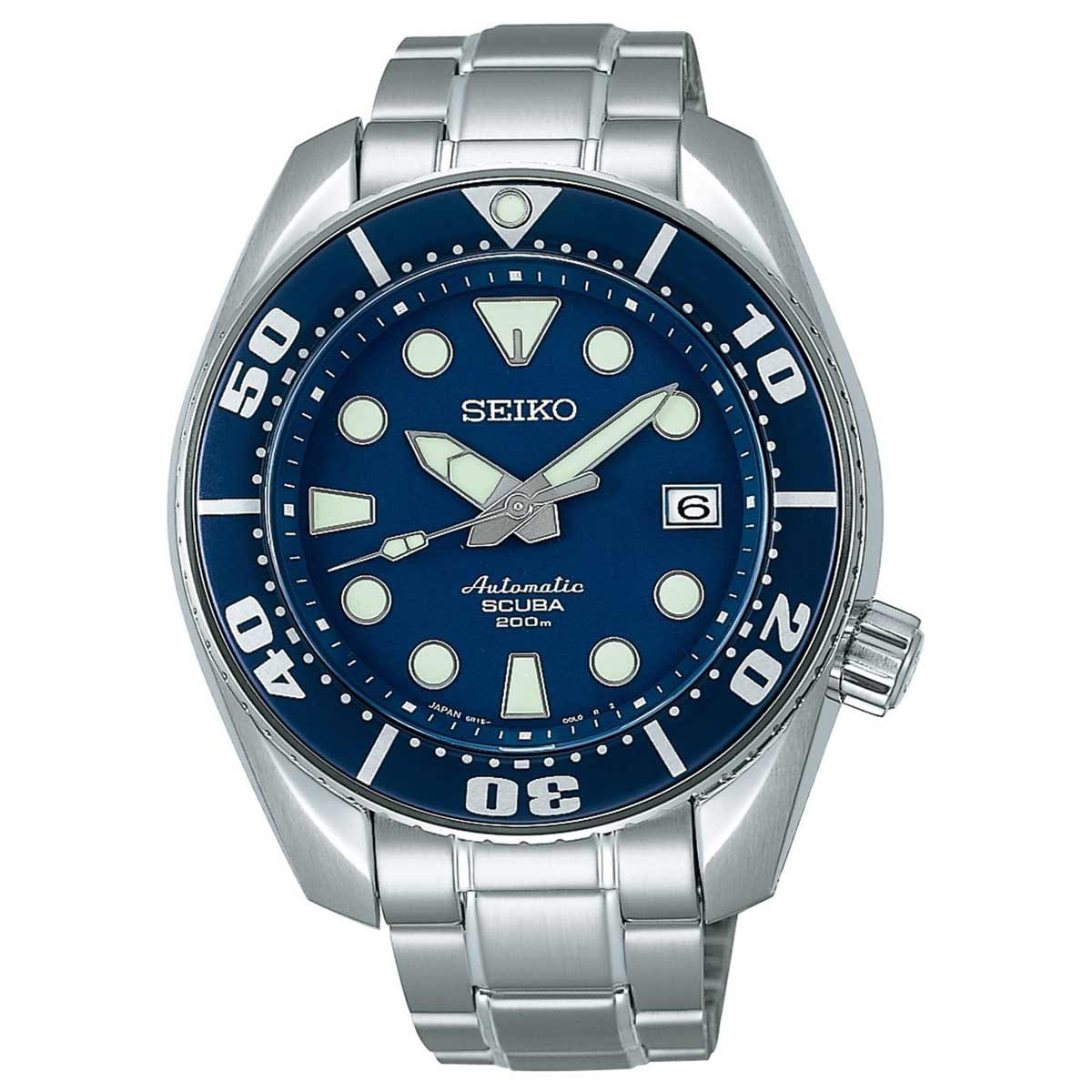 Seiko Men's SBDC003 X Prospex Scuba Blue Dial Steel Bracelet Automatic ...