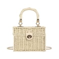 thumbnail image 2 of ShaoXinWan Paper Rope Woven Box Crossbody Bag,Straw Textured Mini Tote Purse with Chain Strap,Woven Handbag for Women Summer Beach Vacation Shopping Daily Use, 2 of 6