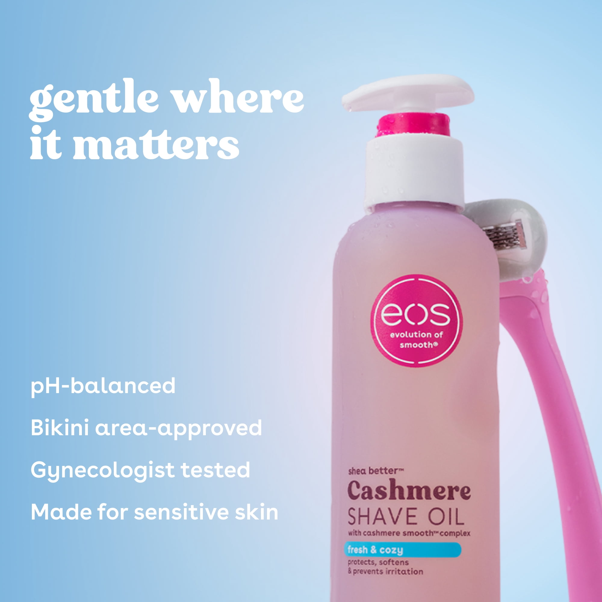 (2 pack) eos Cashmere Shave Oil for Smooth Skin - Fresh & Cozy - 6 fl oz