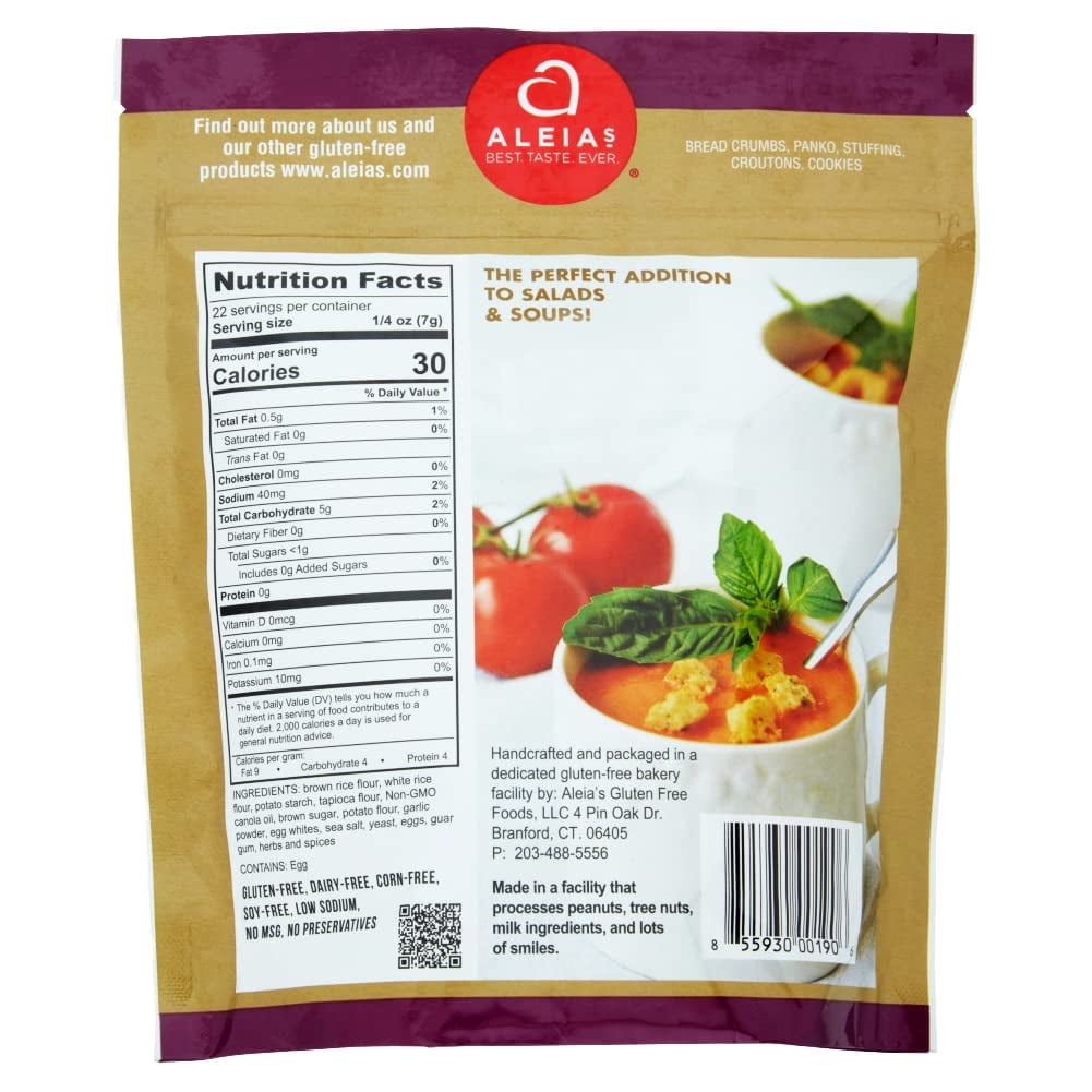 (4 pack) Aleia’s Gluten Free Garlic Croutons – 5.5oz