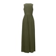 thumbnail image 5 of Bxsruta Womens Maxi Dress Casual Long Flowy Summer Sundress Sleeveless Crew Neck Pleated Dresses, 5 of 8