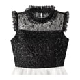 thumbnail image 4 of Girls Dress White And Black Pleated Skirt Lace Sequin 6, 4 of 6
