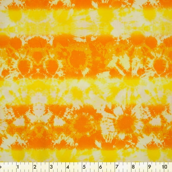 Fabric Creations Orange Tie Dye Cotton Fabric by the Metre 109 cm (43")