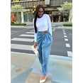 thumbnail image 5 of Women'S Pleated High Waisted Baggy Jeans Trendy Wide Leg Y2K Denim Pants Streetwear with Pockets Blue S, 5 of 10