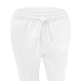 thumbnail image 4 of Dnzceghtig Pantalones Para Mujer Pantalones Rectos Largos De Algodón Y Lino Casuales Con Cordón Sólido Cintura Elástica, 4 of 5