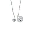thumbnail image 2 of Delight Jewelry Silvertone Emoticon :-P - Cheeky - Silvertone Script Initial Disc - V - Charm Necklace, 20"+3", 2 of 4