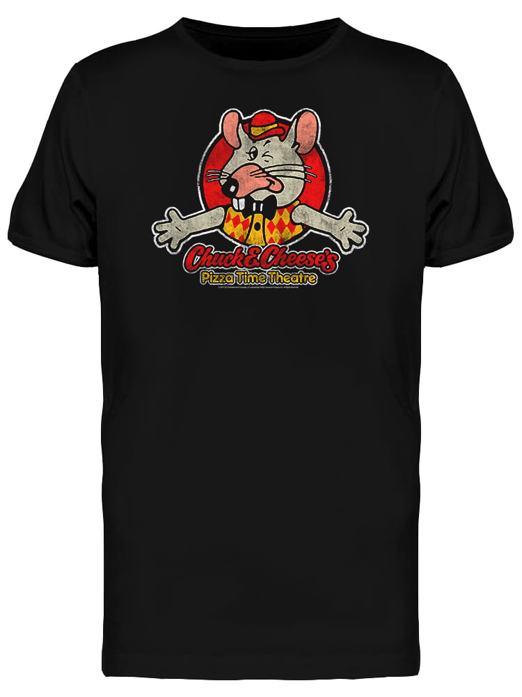 Chuck E. Cheese - Chuck E Cheese Vintage Pizza Logo Men's Black T-shirt ...