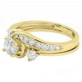 thumbnail image 2 of Dazzlingrock Collection 0.90 Carat (ctw) 14K Round Diamond Swirl Bridal Engagement Ring Set, Yellow Gold, Size 4.5, 2 of 6