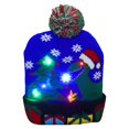 thumbnail image 1 of Sombrero de suéter de punto con patrón de dibujos animados, gorro de nieve con luz suave intermitente, colorido LED, regalos de Navidad de Año Nuevo, novedad, 1 of 4