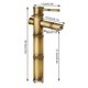 thumbnail image 4 of Estilo antiguo Grifo de baño Grifos de lavabo de bronce Agua caliente y fría Jardín WC Griferías, 4 of 11