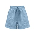 thumbnail image 5 of Afdoent Womens Shorts Linen Shorts Casual Summer Shorts High Waisted Comfy Pull On With Pockets Vacation Clothes, 5 of 6
