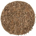 thumbnail image 5 of SAFAVIEH Mariam Leather Shag Area Rug, Brown, 4' x 4' Round, 5 of 8