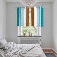 thumbnail image 5 of Modern Brown Teal Kitchen Curtains Small Short 39 Inch Length, Boho Contemporary Geometric Striped Grommet Top Bedroom Living Room Curtains, Light Filtering Cafe Curtain Drapes 2 Panels Set 55''x39'', 5 of 9