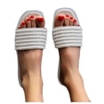 thumbnail image 5 of Samickarr Summer Slippers For Women Indoor And Outdoor Wide Summer New Fashion Solid Color Sequin Pearl Women's Slippers Flat Sandals, 5 of 6