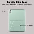 thumbnail image 5 of TECH CIRCLE For iPad 11-inch (A16), iPad 10.9" (10th Gen) PU Leather Slim Case with Stand Function, Support Pencil Charging & Attachment, Lightweight Protective Stylish Thin Tablet Cover, Green, 5 of 6