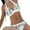 White, variant on Fesfesfes Swimsuit for Women Women Flower Printing Backless Bikini Two-Pieces Swimwear Swimsuit Beachwear Set