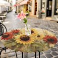 thumbnail image 6 of Spring Sunflower Round Tablecloth for 45-54 Inch Tables,Fitted Table Cover with Elastic Edge,Summer Oil Painting Floral Leaf Plant Waterproof Outdoor Table Cloth Protector for Patio Garden Dinner, 6 of 9