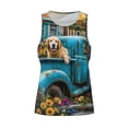 thumbnail image 3 of Haiem Vintage Pickup Sunflower Dog Men Workout Tank Top Gym Bodybuilding Sleeveless Muscle T Shirts Athletic Tank Breathable Workout Shirt-Medium, 3 of 8