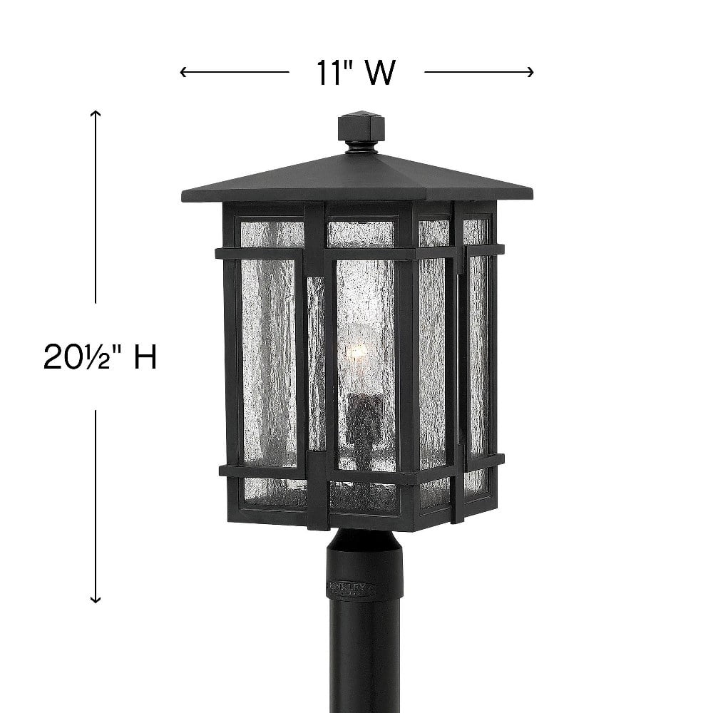 1 Light Outdoor Post Mount in Craftsman Style 11 inches Wide By 20.5 inches High-Museum Black Finish Bailey Street Home 81-Bel-2999185