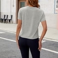 thumbnail image 4 of Aloohaidyvio Womens Slim Fit Cotton Crop Tops Short Sleeve Yoga Shirts Casual Athletic Running T Shirts, 4 of 7