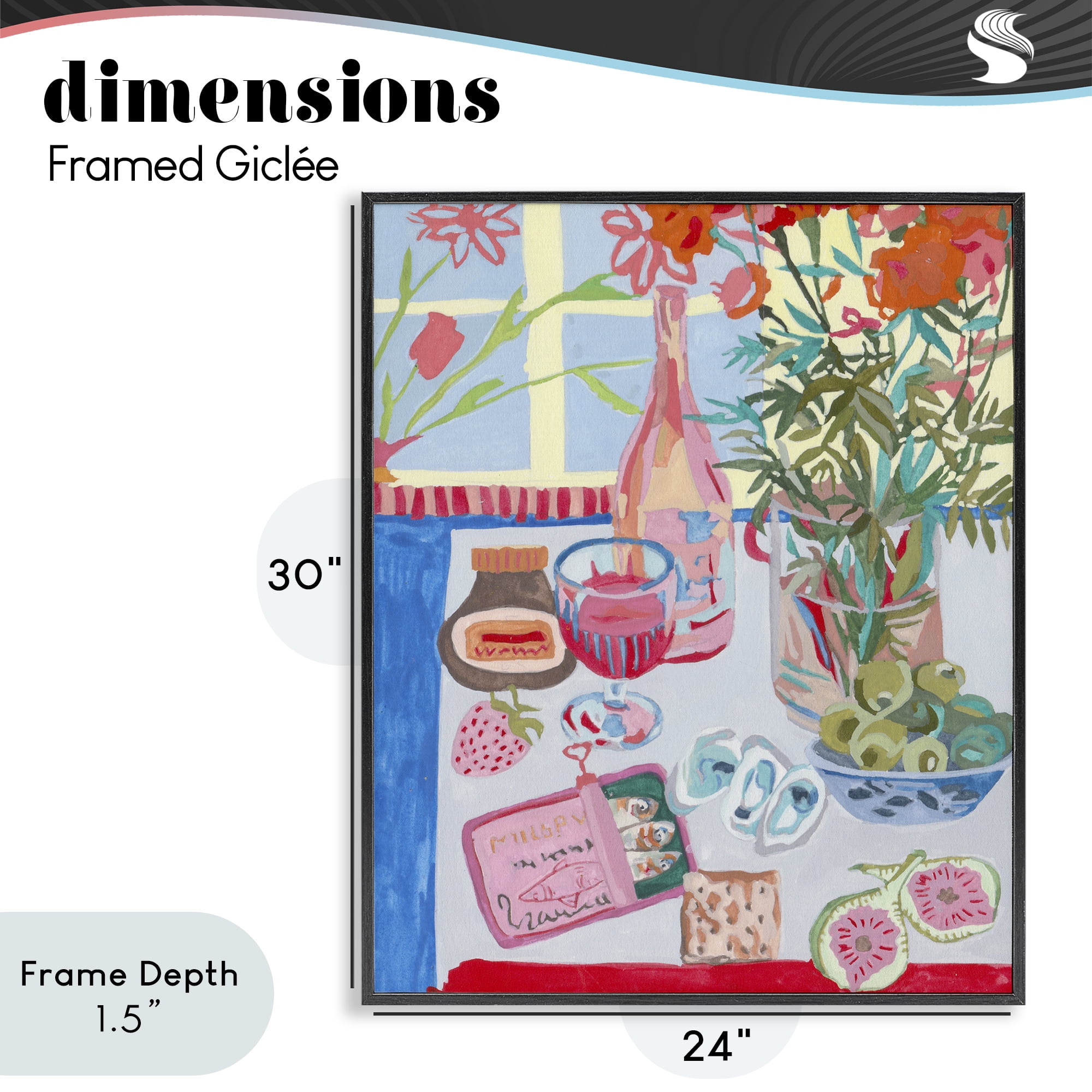 Stupell Industries Red & Blue Table Setting Black Framed Giclee Art, design by Melissa Wang