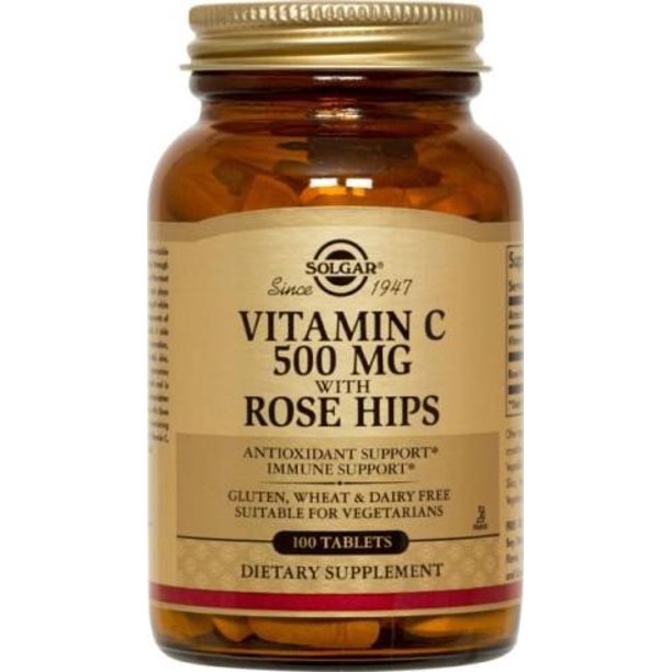 Solgar Vitamin C with Rose Hips 500 mg 100 Tablets