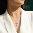thumbnail image 4 of 3Ct Round Cut Real Moissanite Womens Cross Pendant Necklace 14K White Gold Plated, 4 of 4