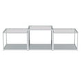 thumbnail image 3 of Table de Basse Multi-Niveaux Contemporaine en Métal et Verre, Jeu de 3 - Argent, 3 of 7