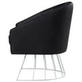 thumbnail image 4 of Posh Living Leo Tufted Velvet Barrel Back Accent Chair in Black/Chrome, 4 of 8