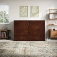 thumbnail image 2 of AFI Raleigh Queen Murphy Bed Chest with 6" Mattress, Storage, & Built-in Charger, Walnut, 2 of 21