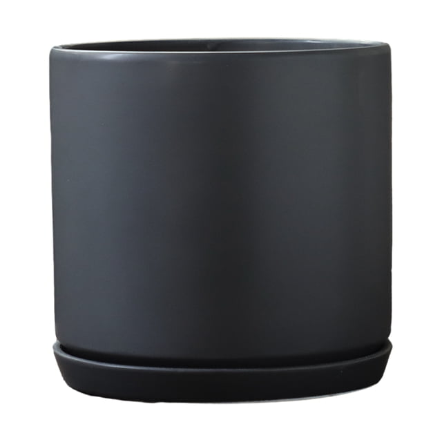 Matsuzay Macetas mate de tubo - Simple y elegante Cualquier decoración del hogar Tubo mate es simple Jardín y Patio TX negro M