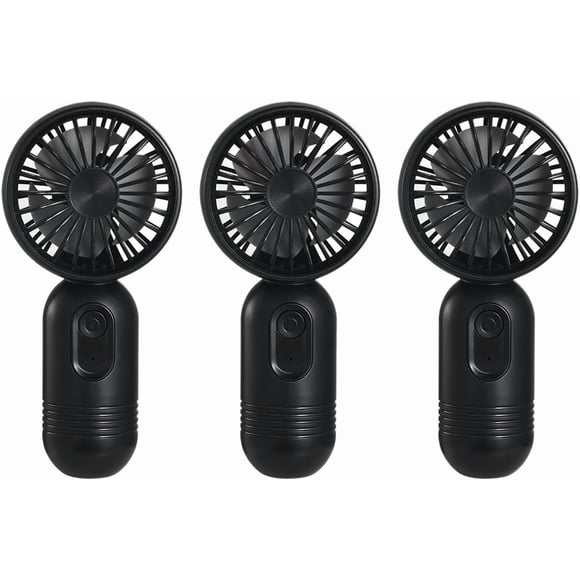 Mini Ventilateur Portable, Lot de 3, Mignon Ventilateur Portatif à Piles, Léger, Petit Ventilateur Personnel avec 3 Vitesses et Ventilateur à Cils USB Rechargeable pour Fille, Enfants, Femmes, Hommes, Bureau, Plein Air, Voyage, Camping