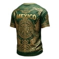 thumbnail image 3 of DXSCSE Men's Mexico Soccer Jersey, Ack Short Slztec Calendar Style Crew Neeeve Fans Mexico Shirt for Game Day, Casual Wear for Training Travel Dark Green 2XL, 3 of 7