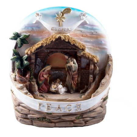Christmas Nativity Scene Fountain Holiday Decorations Ornaments